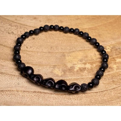 Bransoletka z howlitem - czaszki