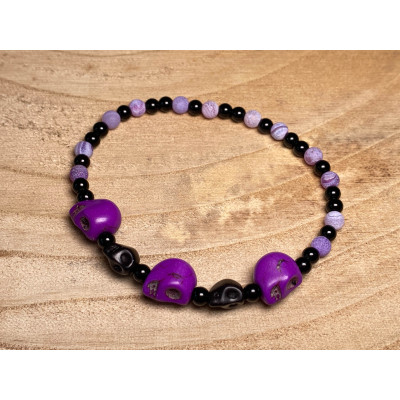 Bransoletka z howlitem - fiolet