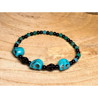 Bransoletka z howlitem - turkus