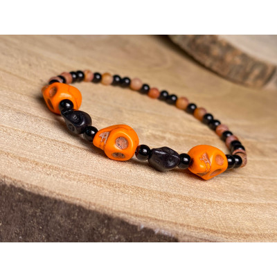 Bransoletka z howlitem - pomarańcz