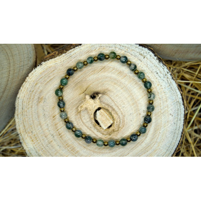 Bransoletka - agat mszysty